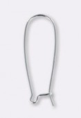 .925 Sterling Silver Earring Hooks Kidney Wires 35x12mm x2