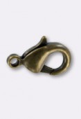 12x7mm Antiqued Brass Plated Curved Lobster Clasps x200