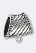 40x30x20mm Antiqued Silver Plated Spacer Bead x1