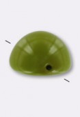12x7mm Czech Dome Bead Fiesta Pea Green x6
