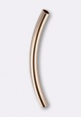 14K Rose Gold Filled Curved Tube Beads 25x2mm x1