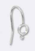 4mm Bezel Ear Wire W /Ring  x1