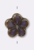 17mm Czech Glass Flat Flower Bead Lilac x1
