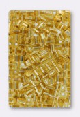 Miyuki Square Beads 4 mm Gold SilveR Lined x20g