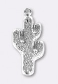 25x12 mm Silver Plated Cactus Charms x 1