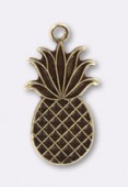 15x9mm Antiqued Brass Plated Pineapple Charms x1