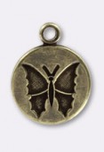 10mm Antiqued Brass Butterfly Sequin Charms x1
