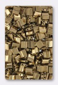 Miyuki Half Tila 2 Hole Rectangle Beads TL0457 Metallic Dark Bronze x10g