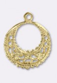 16.5 mm Gold Plated Hearring Hoops Stamping x1