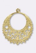 28mm Gold Plated Hearring Hoops Stamping x1