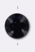 4mm Dark Midnight Blue Glass Goldstone Round Beads x24
