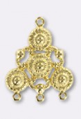 30x25mm Gold Plated Chandelier Stamping Pendant x1