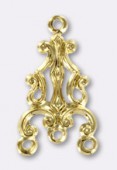20x12mm Gold Plated Chandelier Stamping Pendant x1