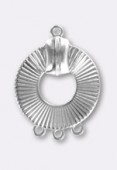 16mm Silver Plated Riviera Stamping Pendant x1
