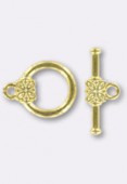 20x13mm Gold Plated Flower Toogle Clasp x1