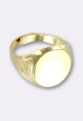 15mm Gold Plated Signet Ring x1