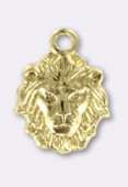 10x8mm Gold Plated Lion Head Charms x1