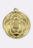 25mm Gold Plated Rosace Pendant x1