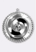 32mm Silver Plated Spiral Pendant x1