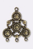 30x25mm Antiqued Brass Plated Chandelier Stamping Pendant x1