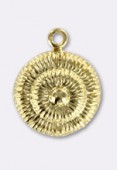 13mm Gold Plated Cord Pendant x1