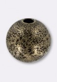 8 mm Antiqued Brass Stardust Round Beads x2