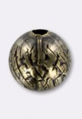 6 mm Antiqued Brass Hammered Round Beads x2