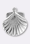 15 mm Silver Plated Scallop Shell Stamping x1