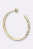 54 mm Gold Plated Hammered  Earrings Hoops x1