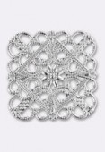 35x35mm Square Plated Square Filigree Stamping x1