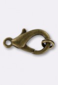 19x10mm Antiqued Brass Plated Lobster Clasp / Jump Ring Set x1