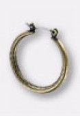 23 mm Silver Plated Guilloche  Earrings Hoops x1