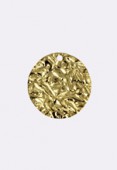 Gold Plated Crumpled Coin Pendant Charms17x12mm  x1